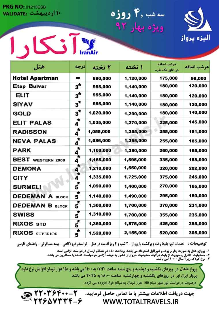 تور بهاري آنکارا