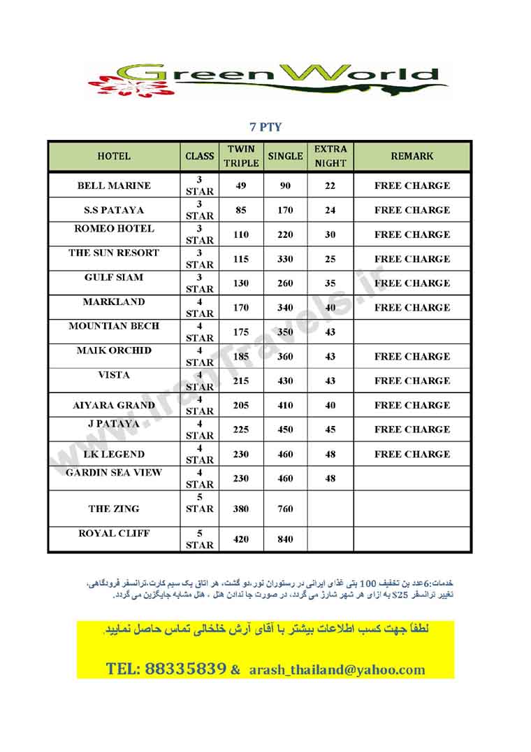 تور هاي تايلند