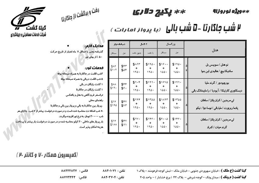 تورهاي اندونزي ويژه نوروز