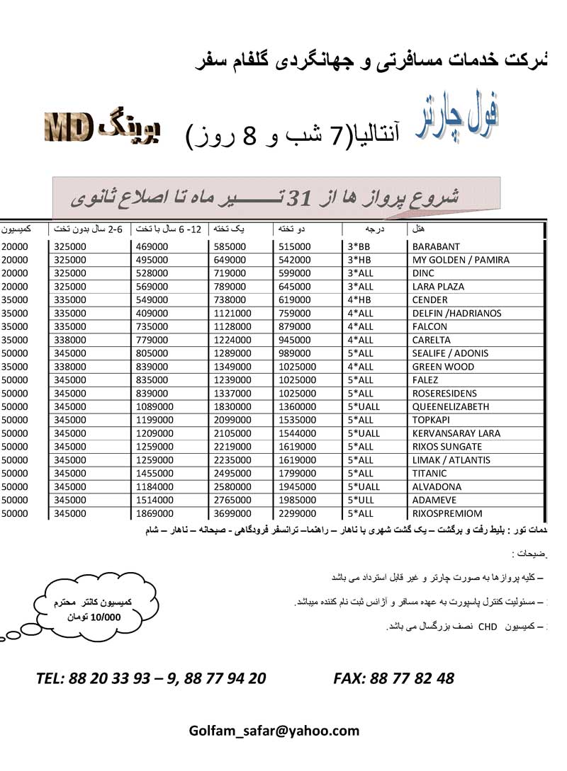 تور آنتاليا