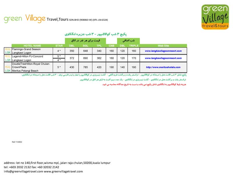 پکيج شش شب کوالالامپور