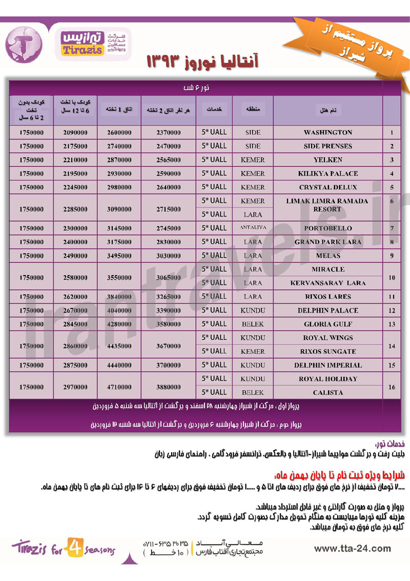 تورهاي ترکيه نوروز 93