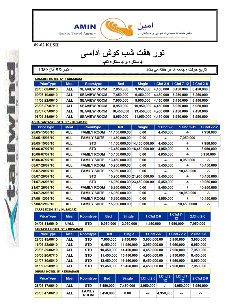 پک  تورهاي ترکيه