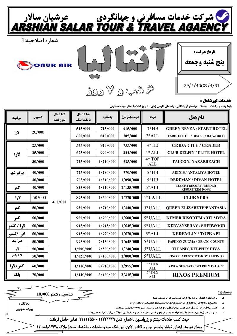 پکيج تورهاي ترکيه