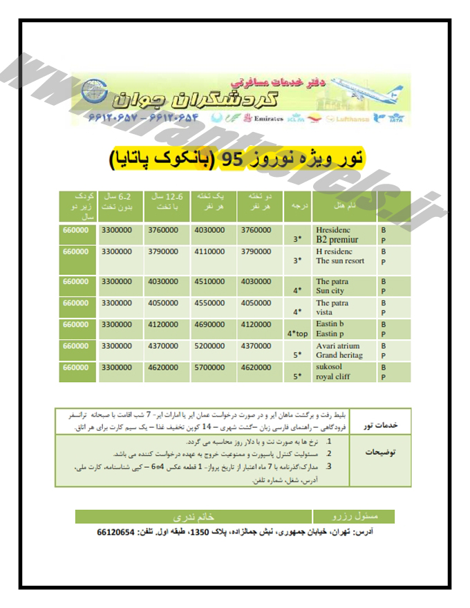 بانکوک - پاتايا / نوروزي